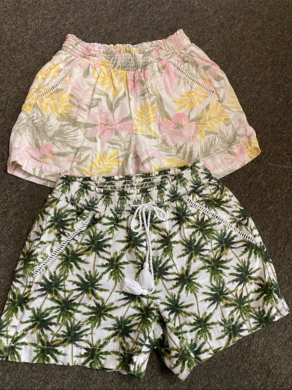 Briggs New York Palm-Print Drawstring Bermuda Shorts - Green/Yellow/Pink